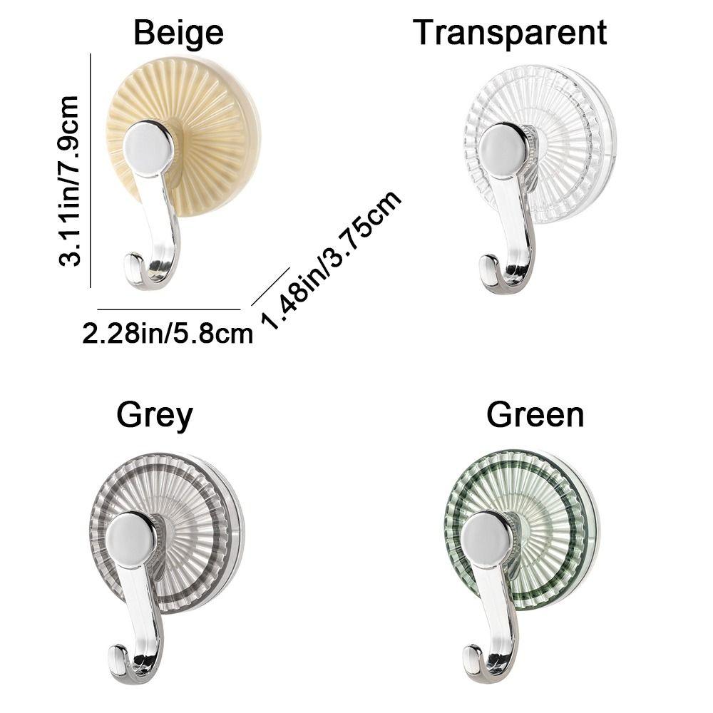 5Pcs Plastic Door Sticky Hooks Transparent Shower Towel Rack Creative Suction Cup Hook  for Home