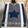 Football Logo Print Flannel Blanket,High Quality Comfortable for All Seasons,Home Decor,Warmth and Comfort,Perfect for Christmas Gifts