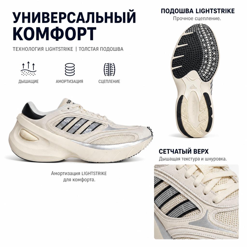 adidas Adizero Goukana Bequeme Vielseitige Freizeit-Laufschuhe Unisex Sneaker Beige KJ2871