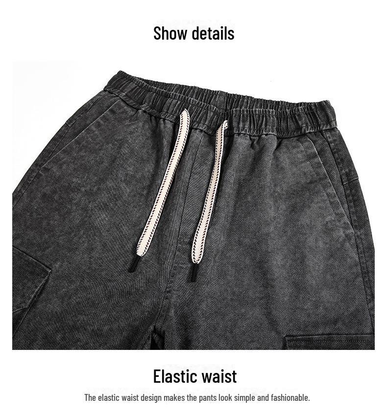 Men's Retro Wide-Leg Multi-Pocket Outdoor Pants for Running, Climbing, and Hiking