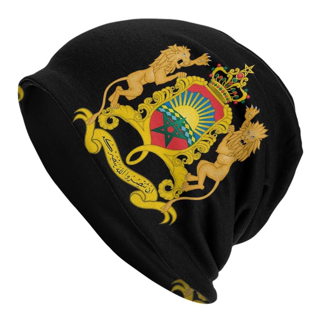 Moroccan Flag Bonnet Hats Autumn Winter Outdoor Skullies Beanies Hats Morocco for Unisex Women Summer Thermal Elastic Caps