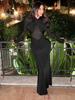 Long Sleeve Solid Color Sheer Mesh Bodycon Dress For Winter Party And Night Out