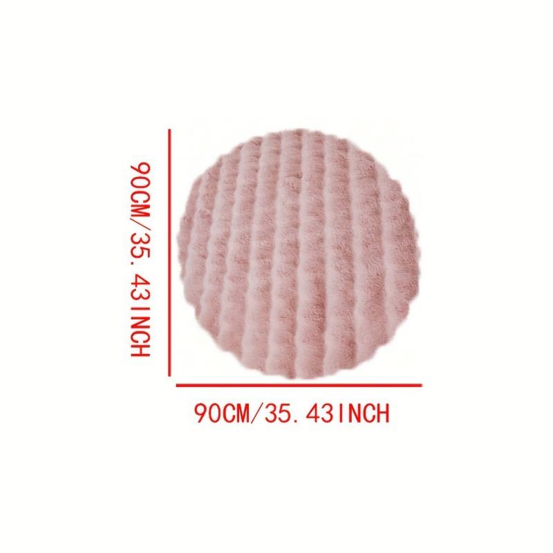 1pcs Creamy Style Polyester Plush Rug Round Solid Color Bubble Fleece Rabbit Fur-Like Window Seat Bedroom Bedside Mat