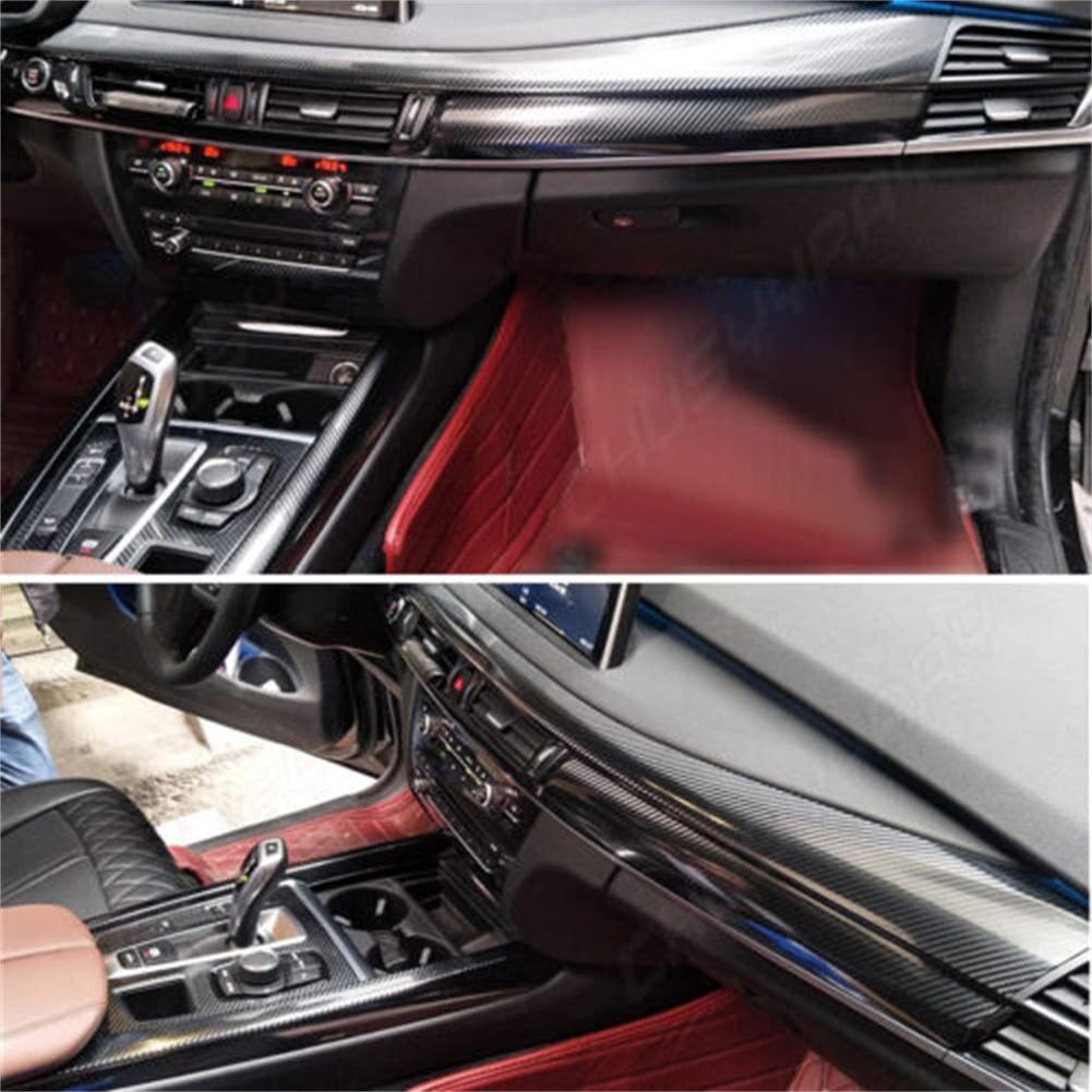 5D Glossy For BMW X5 F15 2014 2015 2016 2017 2018 CarbonFiber Interior Sticker