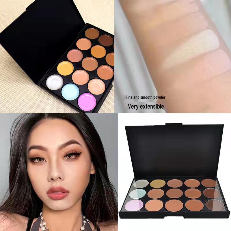 15-Color Waterproof Long-Lasting Concealer Palette for Dark Circles