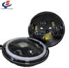 Wrangler 7" Round LED Headlight with Angel Eye Halo for Harley and Cars