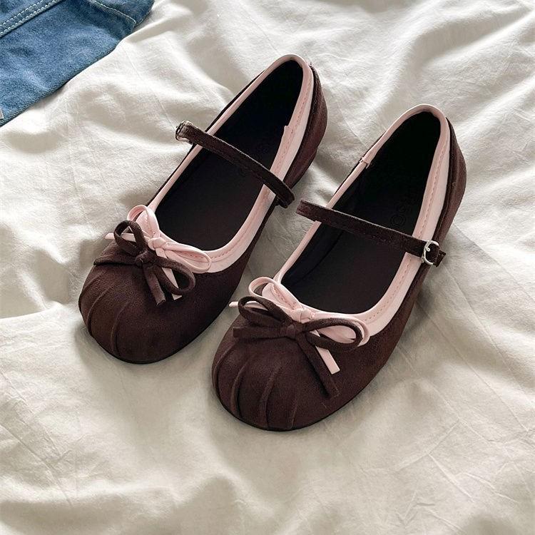 2026 Summer Retro French Bow Mary Jane Shoes: Height-Boosting Flats for Skirts