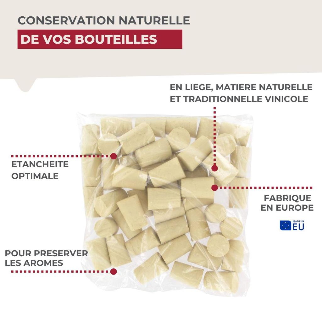 Lot of 50 Conical Cork Stoppers Fackelmann Bar Concept Ref. 005000