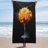 Vintage Cocktail Print Summer Beach Towel Patterned Sunscreen And Windproof Suitable For Swimming Pool Camping Travel Blanket