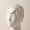 Hand-Made Pearl Hat Chain Pearls Weave Pearl Headpiece Stylish Bridal Head Ornament  Bridal Wedding