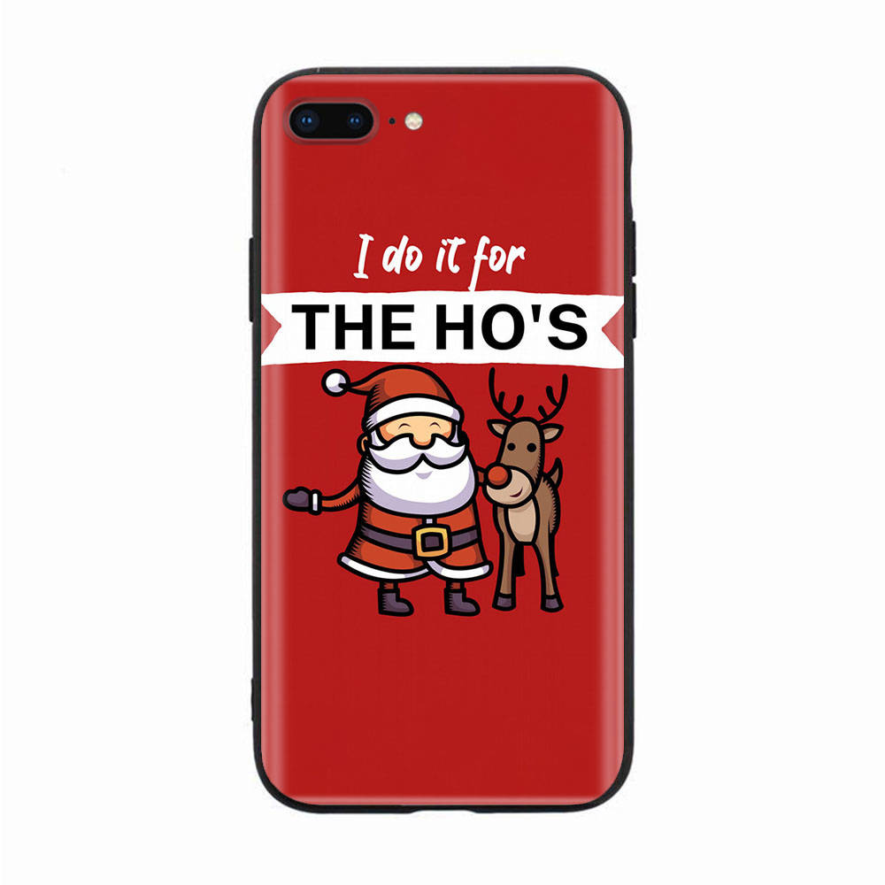 Black Case for Xiaomi Redmi 13C Note 9 iPhone XR 7 8 14 15 11 12 13 X XS Pro Max Samsung A25 S23 S24 FE Ultra Plus Christmas Elements