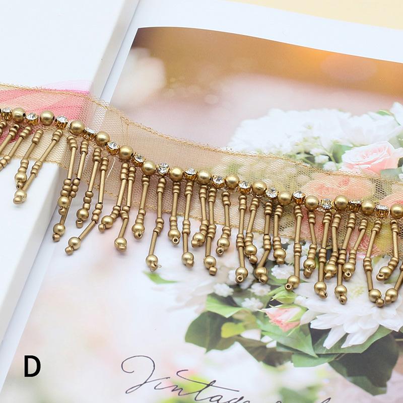 5 Yard Beaded Tassel Latin Dance Dress Decor Trim Fringe Lace Trimming Clothes Curtain Upholstery Sofa Sewing Accessories