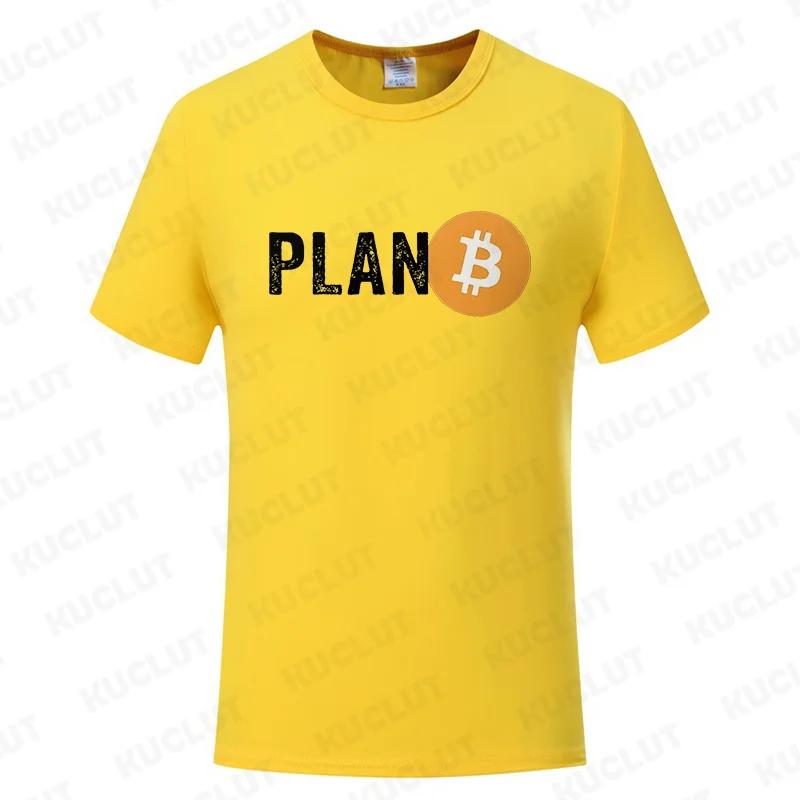 Men Plan B Cryptocurrency Bitcoin Funny T Shirts for Men Tops Classic Men Fashion Street TShirt Short Sleeve Tees Birthday Gift S