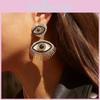 Alloy Chic Earrings With Rhinestones And Beads Stylish Devils Design Eye