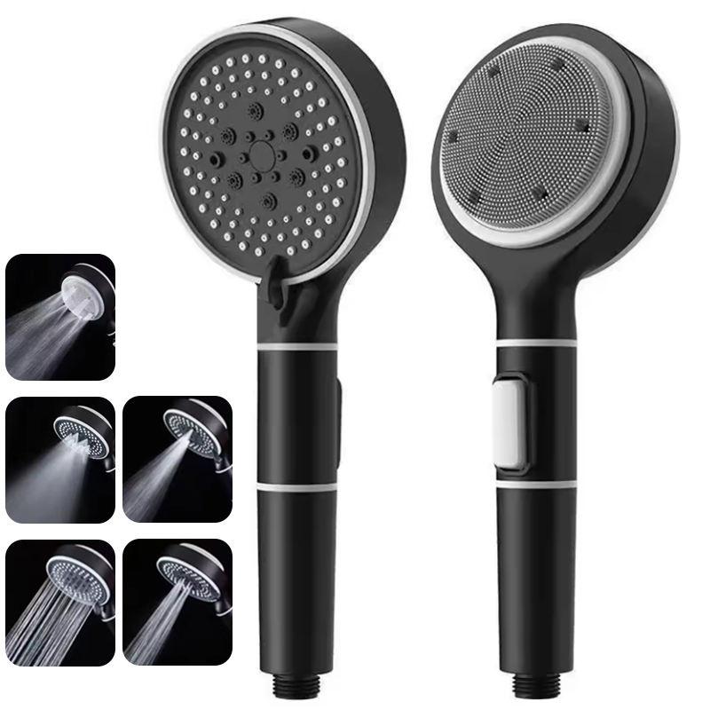 Luxury Black Shower Head Set 5 Functions Handheld Shower Head  Rainfall Showerhead Bathroom High Pressure Hand Shower Head