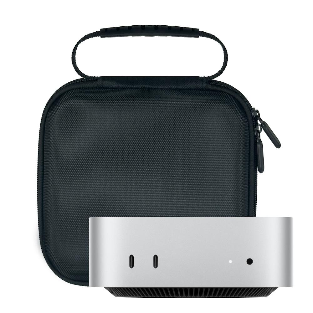 For Apple Mac Mini M4 Portable Carrying Case with Mesh Pocket Shock Resistant Storage Bag