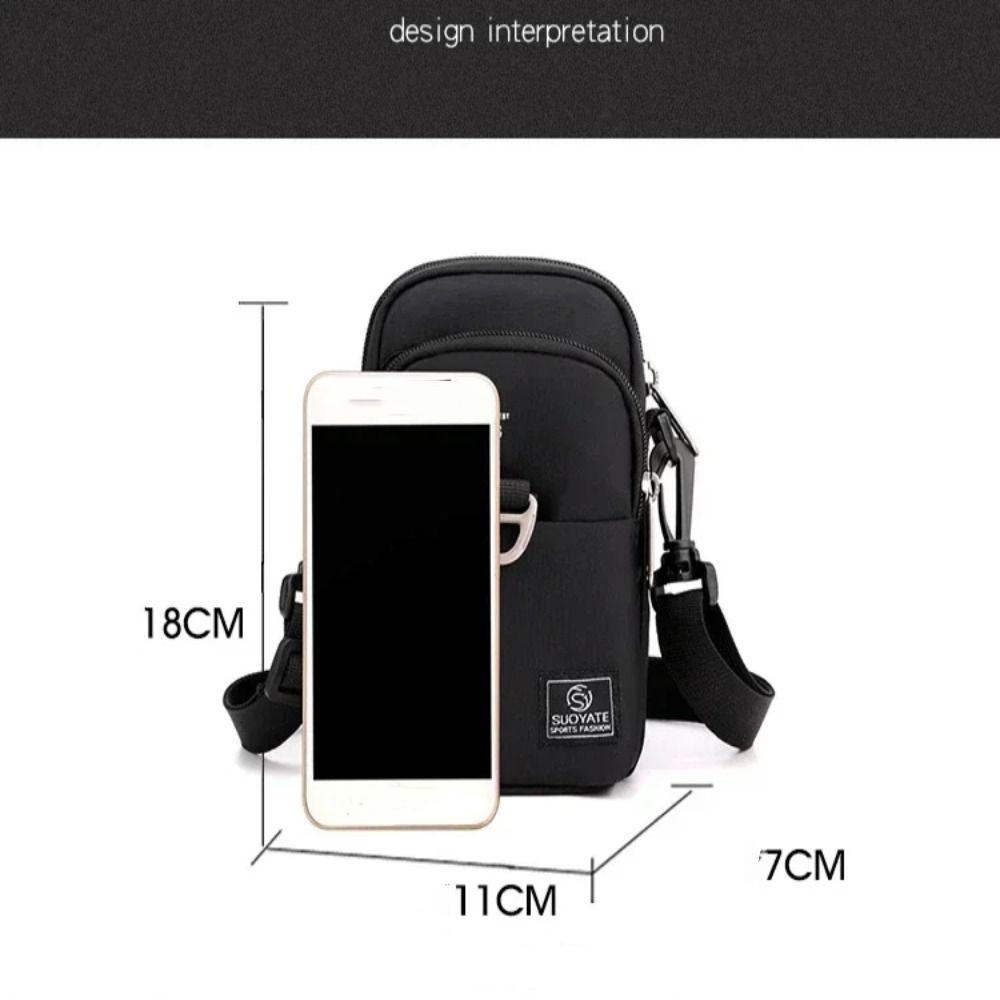 Fashion 3 Layers Small Shoulder Bag Nylon High Quality Messenger Bag Waist Bag