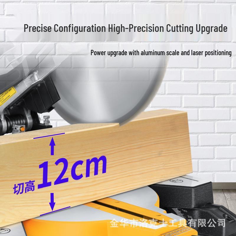 LUXTER 14" Sliding Compound Miter Saw with Laser Guide for Wood and Aluminum Cutting