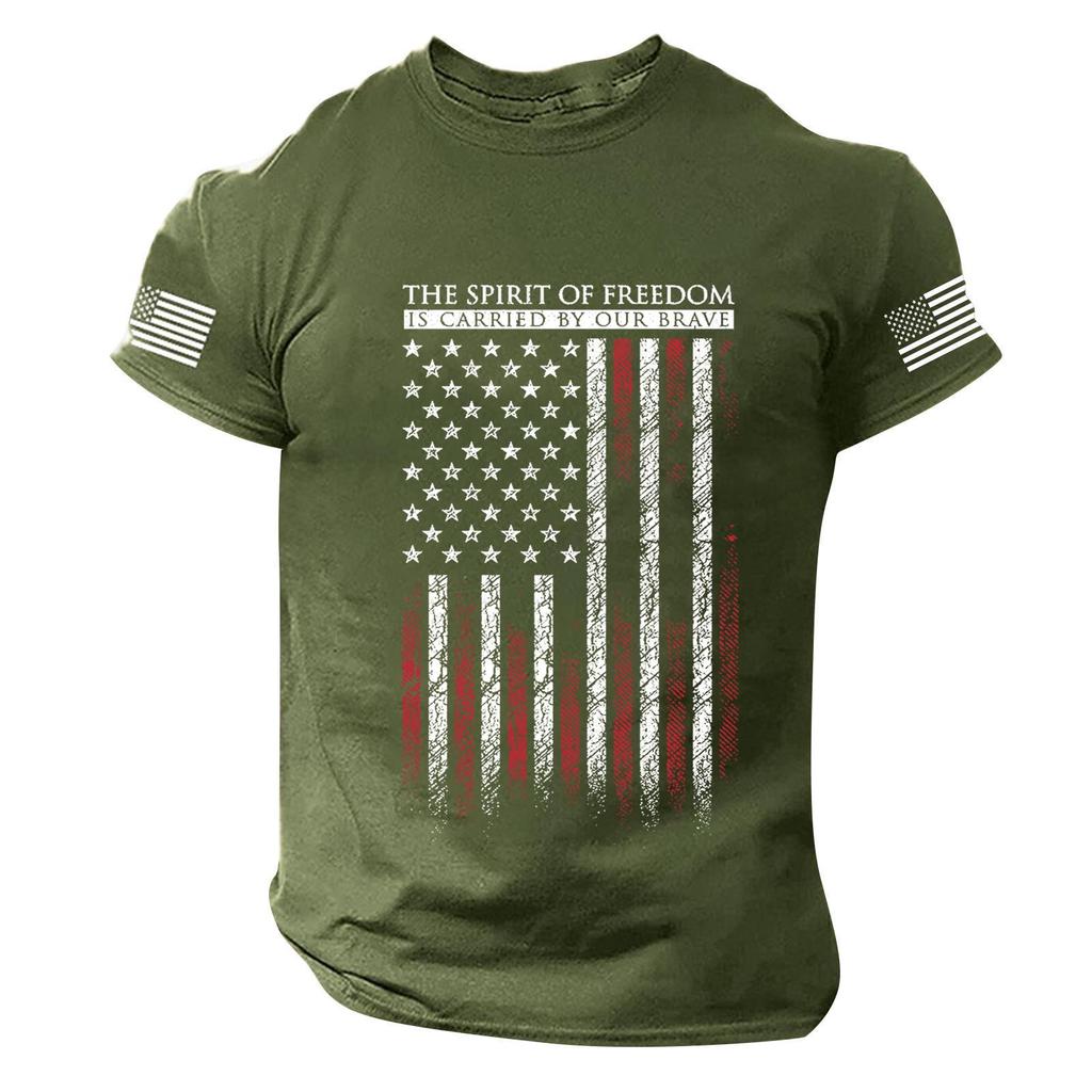 Men's Independence Day Printed Short Sleeve T-Shirt - Casual Fashion Top for Summer