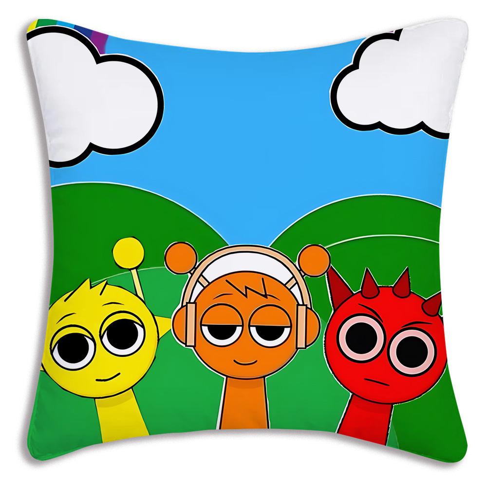 Joc amuzant Pentru S-SprunkiS Huse de Pernă Desene Animate Canapea Decorative Casă Imprimare Față-Verso Pluș Scurt Drăguț Husă Pernă