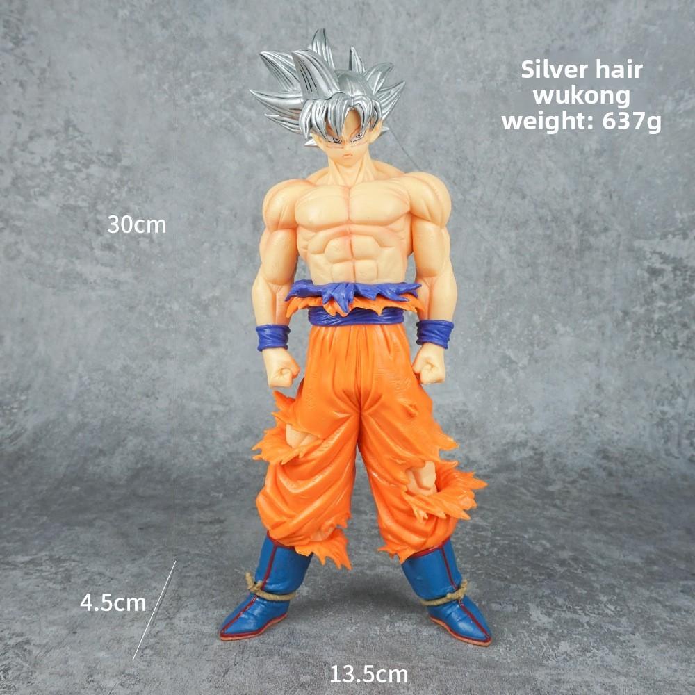 

Dragon Ball Super Saiyan Goku Pvc Model Figure With Assembly For Collectors And Fans Large Silver