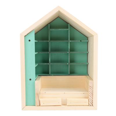 Miniature Maison de Poupée Bibliothèque Anxiété Ornement Bibliothèque en Bois Soulagement du Stress Bibliothèque pour Pièce