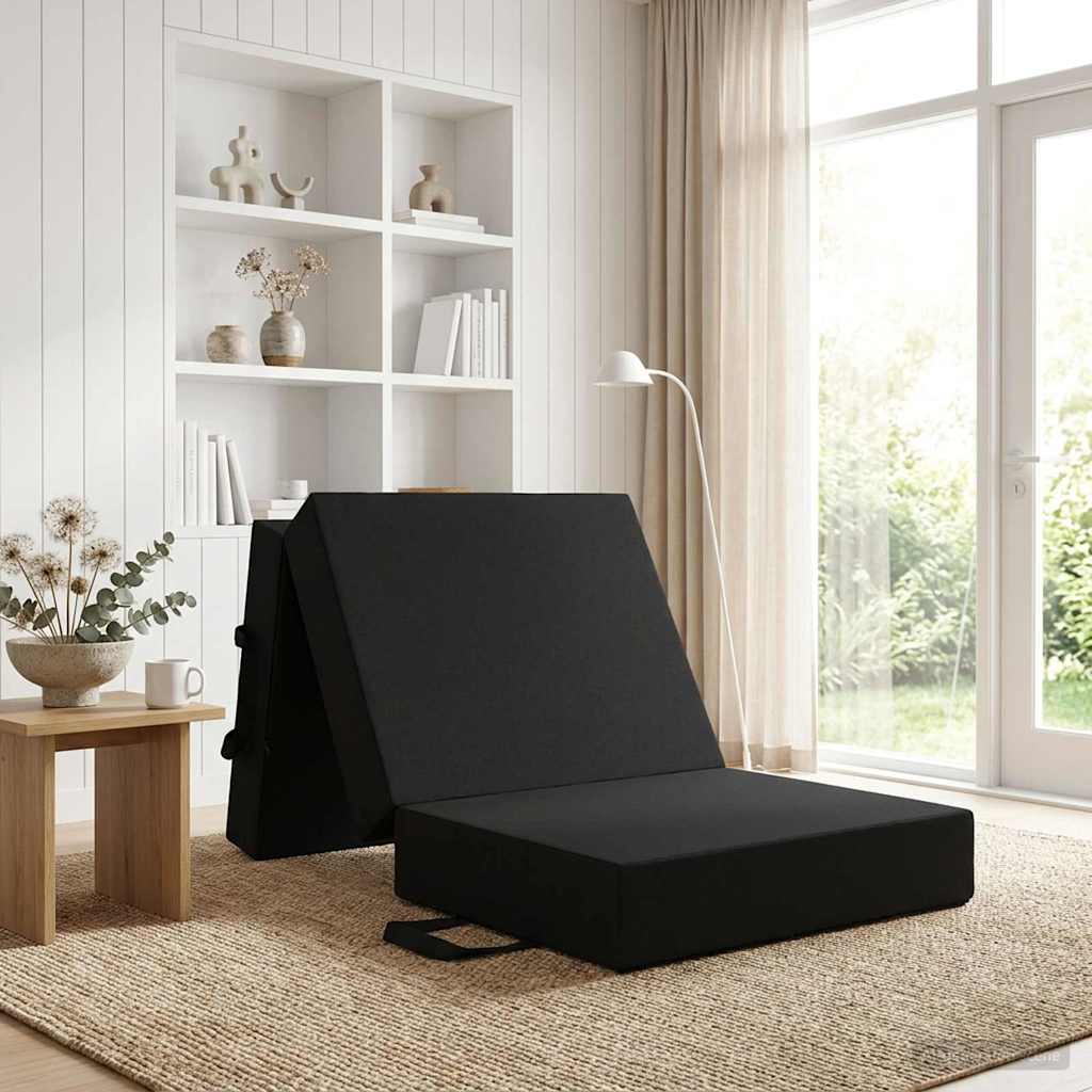 Folding Sofa Bed 75 x 63 x 45 cm Black