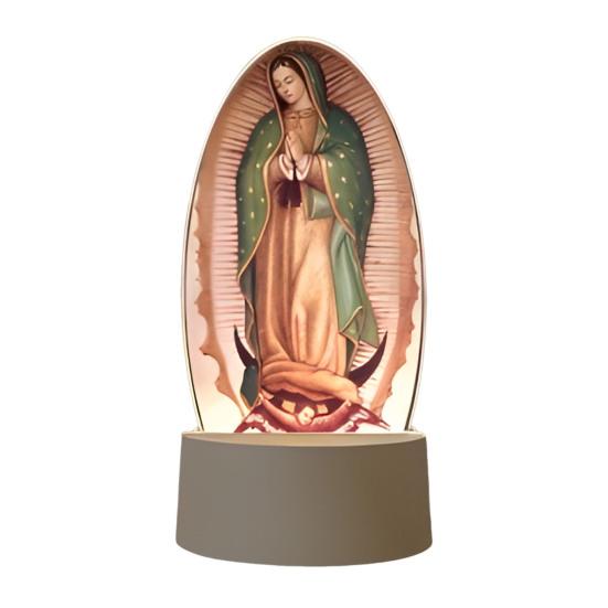 Guadalupe Virgin Prayer Lamp USB Powered Warm Light Soft Glow Catholic Night Light LED Religious Decor for Home Altar Bedroom Office Gift