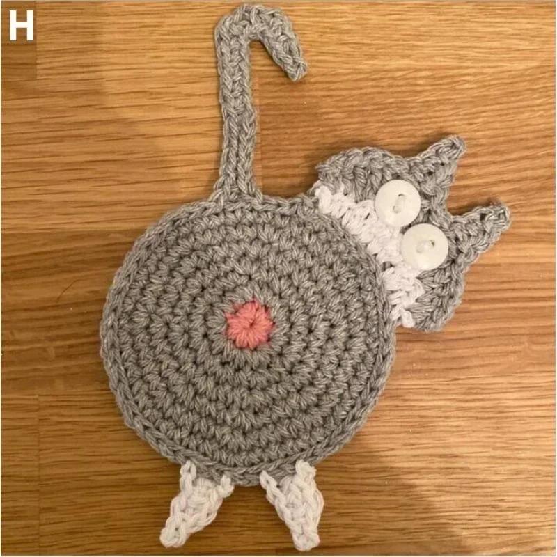 Liebevolle Katze Isoliermatte Interessantes Kleintier Leicht zu reinigen Wiederverwendet Verschleißfest Hitzebeständiges Tuch Platzset Heimküchenbedarf