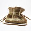 New Striped Crochet Bag Single-shoulder Tote Straw Bag Closed Women's Crossbody Bucket Bag Woven Beach Bag ARI