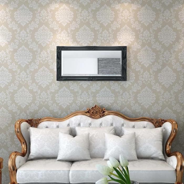 Miroir mural - vidaXL - Baroque - 100x50 cm - Noir - Intérieur