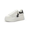 Mesh breathable casual shoes women's summer thin thick-soled heightening white shoes cartoon pendant leather single shoes