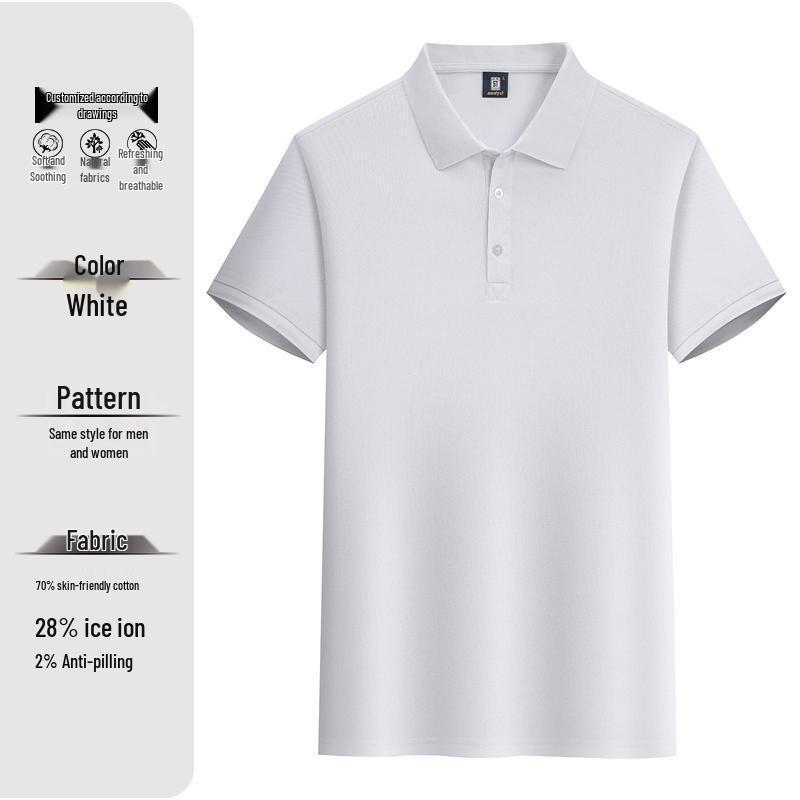 Koszulka polo z jedwabiu lodowego z haftowanym logo - Mundurek roboczy z krótkim rękawem