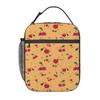 Cheerful Red Cherry Pattern Insulated Lunch Bag for Women Children Portable Food Boxes Thermal Lunch Box Tote