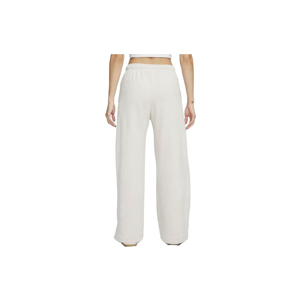 Nike Corduroy Wide-Leg Split Knit Sports Pants Women Bottoms White DQ5922-104