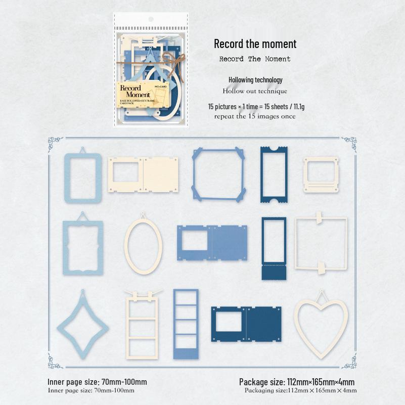 MòMòBái Kraft Paper Card Holder Frame Collection: 6 Style Journal Collage Materials
