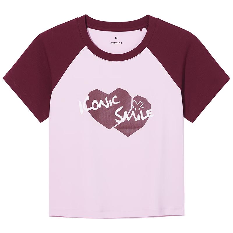 

Hotwind Women s Heart Print Raglan T-Shirt M