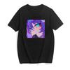 Dark Gothic Short Sleeve T-shirt Cute Cartoon Girl Streetwear Simple Casual Top Retro Loose E-Girl Summer Short Sleeve T-shirt
