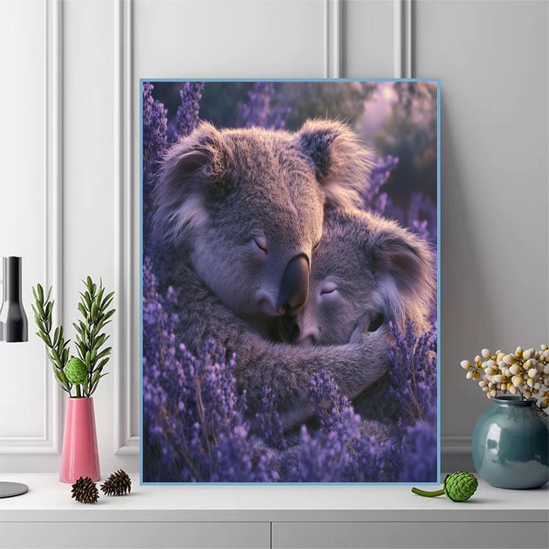 Koala and flowers Pattern  3pcs 100% Round Full Drill 5D DIY Diamond Painting Embroidery Cross Stitch Rhinestone Décor
