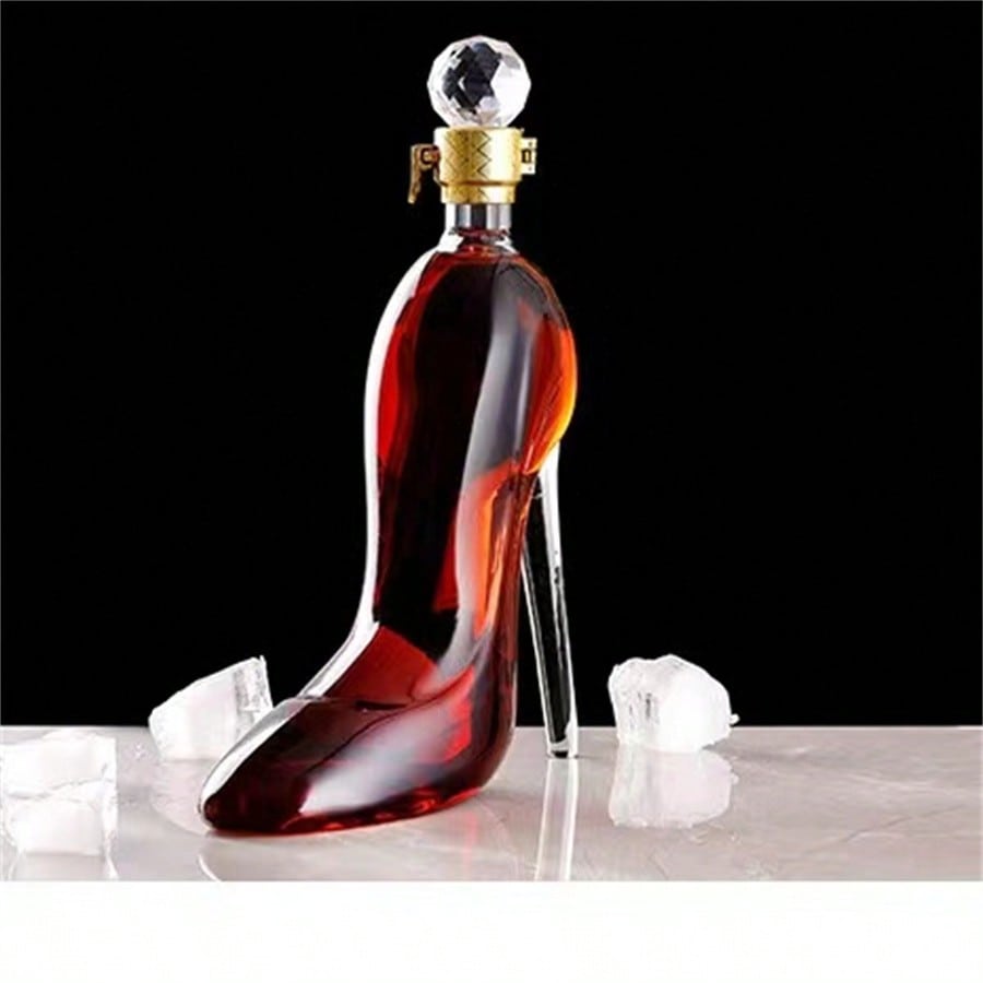 

1pc 350/750ml Glass Wine Decanter, High Heel Shaped Wine/Whiskey Bottle, Glass Decanter, Alcohol Bottle, Whisky Container
