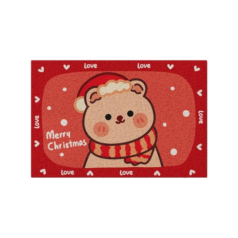 Christmas Bathroom Floor Mat NonSlip Low Maintenance Shower Door Mat for Bathroom Entryway Kitchen Floor Use