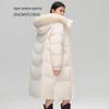 SNOWFLYING Women's Long Hooded Duck Down Jacket with Faux Fur Collar