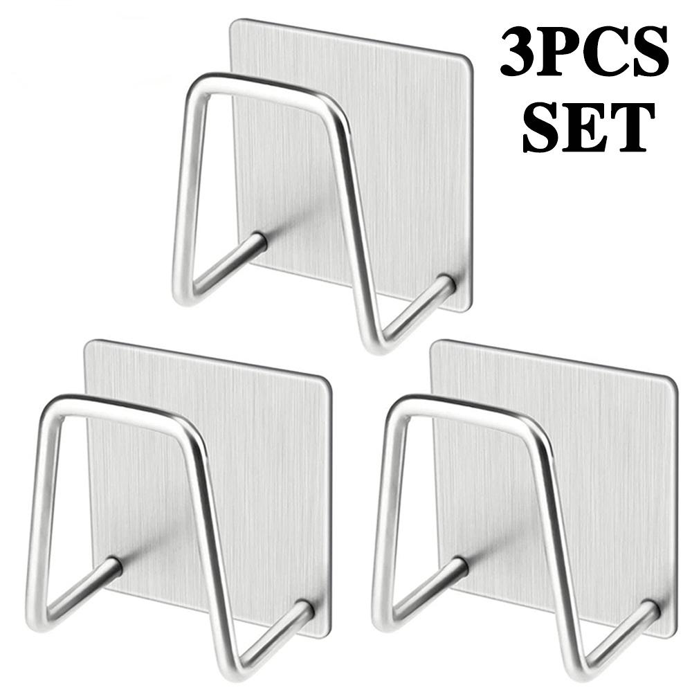 Küchenschwammhalter, selbstklebender Spülschwamm-Abfluss-Trockenständer, Edelstahl-Aufbewahrungshalter, Küchenspülenzubehör