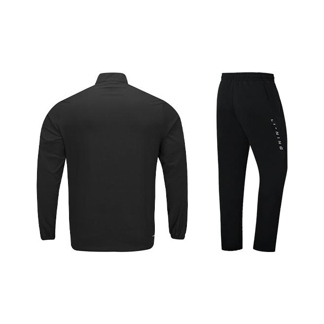 Li-Ning Minimalist Versatile Stylish Stand Collar Zipper Jacket Straight Comfortable Soft Sweatpants Casual Sports Suit AYYV003-1+AKLT243-1