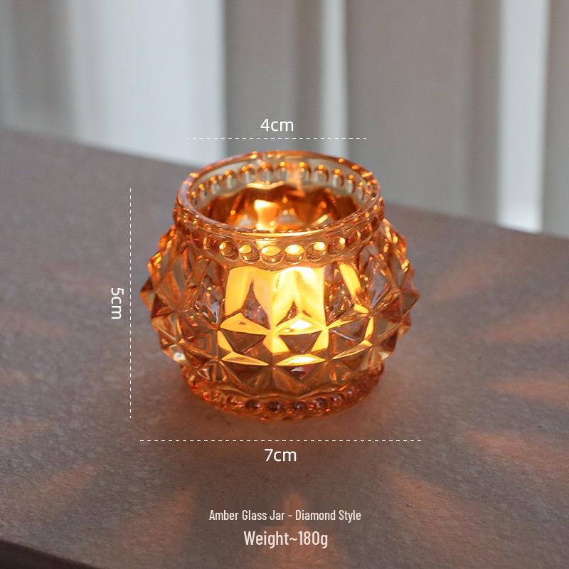 Nordic Glass Candlestick - Elegant Tea Light Holder for Weddings & Home Decor