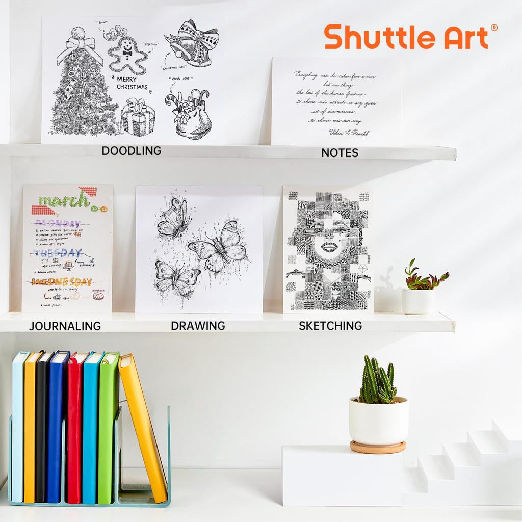 Shuttle Art Gel Ballpoint Black Set of Knock Ultra Fine Gel Dull Color Quick Comfortable to Write Office Writing For School Entrance Gift Pen, 0.5mm,