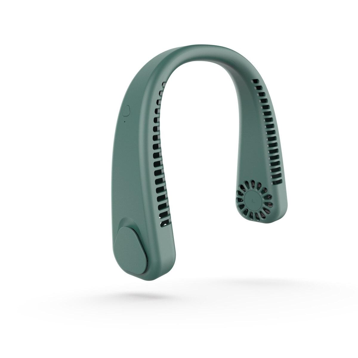 

Летний портативный подвесной вентилятор для шеи, быстрое охлаждение, USB перезаряжаемый носимый безлопастный вентилятор, кулер для спорта на открытом воздухе, домашний офис one size зелёный