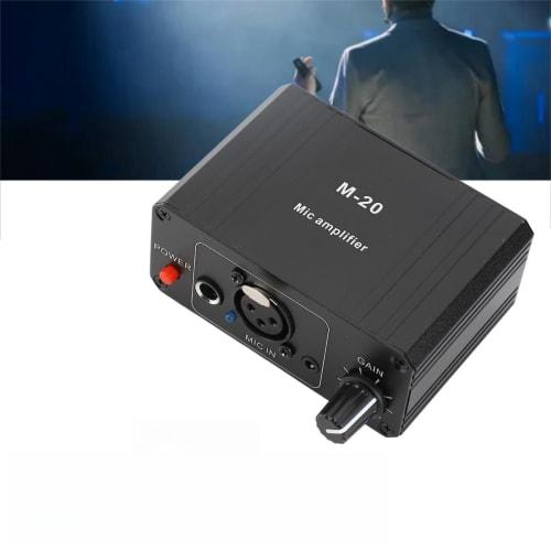 High-Gain Microphone Preamp with 48V Phantom Power, Low Noise, and XLR Output for Dynamic and Condenser Microphones