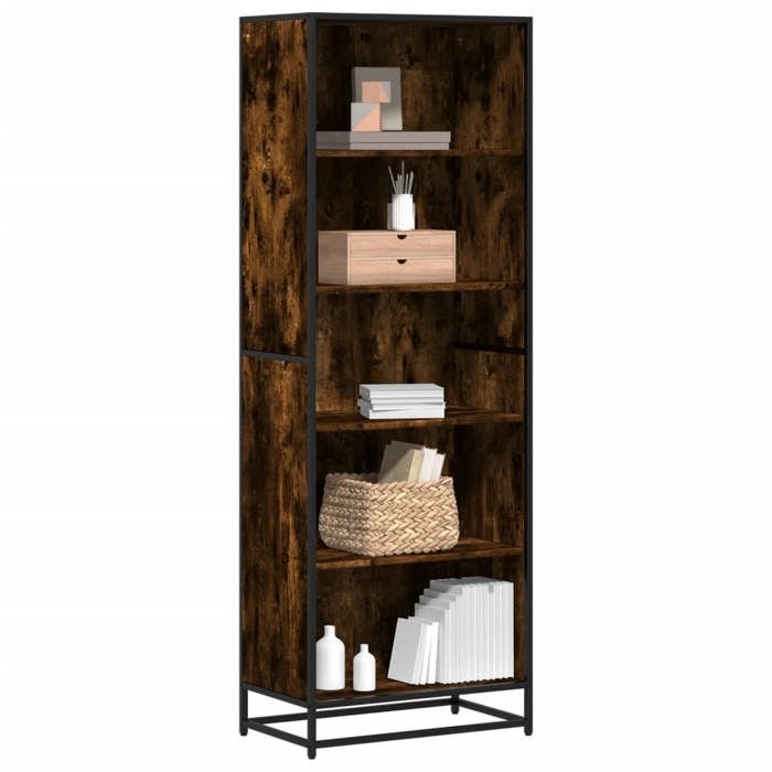 VidaXL Bookcase Smoked Oak 60x35x170.5 Cm Engineered Wood, Bookshelf, Book Holder, Book Support, Cabinet 3300852