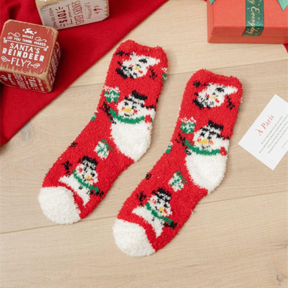 Warm Christmas Velvet Socks Winter Carpet Socks Xmas Gifts Fluffy Floor Socks  Women